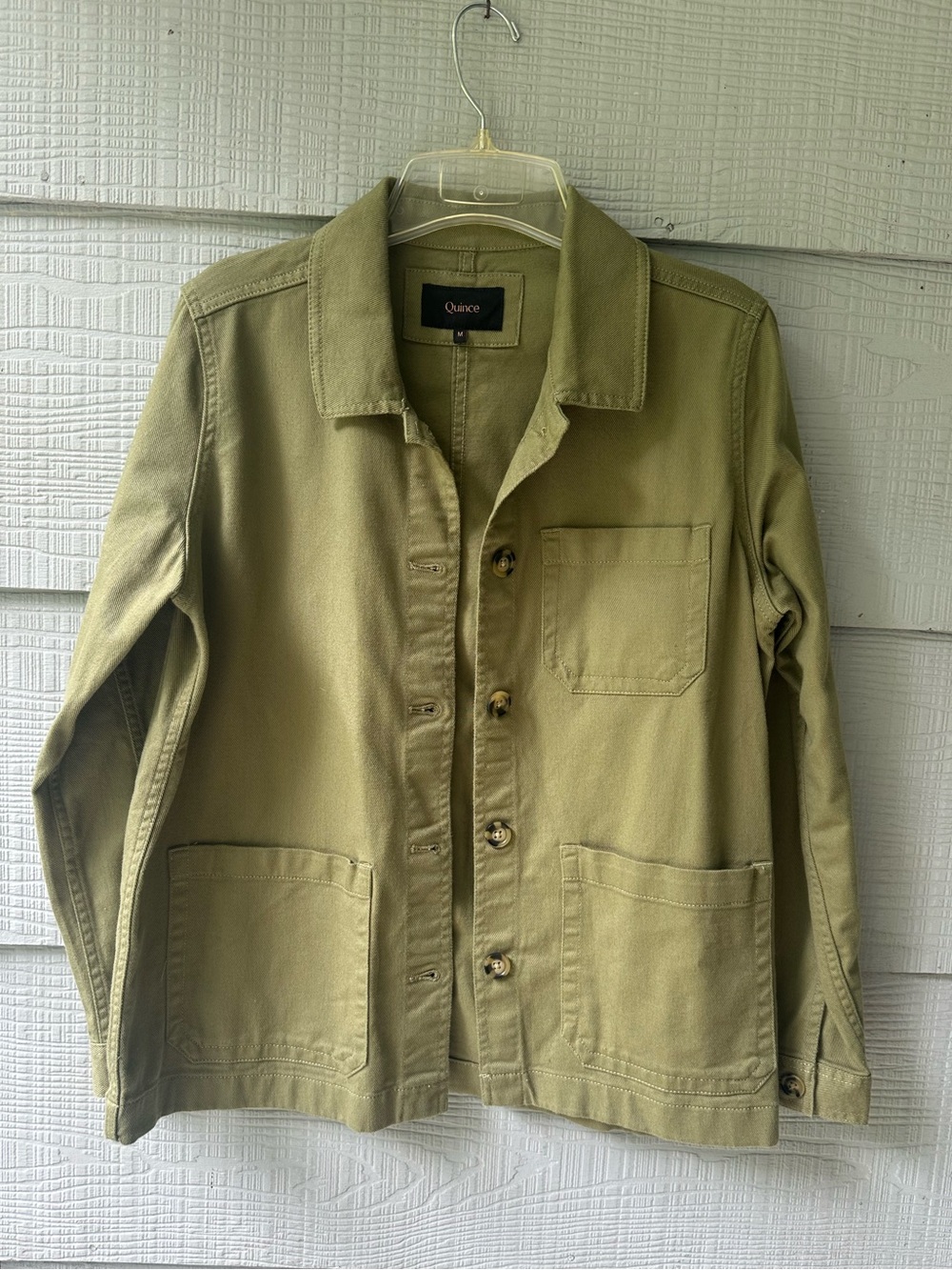 Quince Organic Cotton Blend Comfort Stretch Chore Jacket| Olive~M